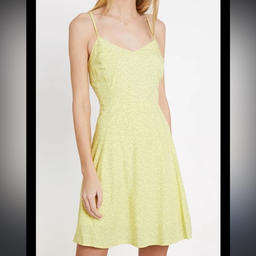 Gap Yellow with Beige Floral Mini Sun Dress